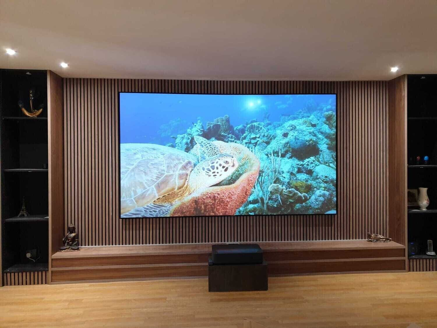 Formovie Theater 4K Ust Triple Laser Projector + Xy Screen 120" Pet ... regarding Fixed Frame vs Motorized UST Screens Which Fits Your Lifestyle