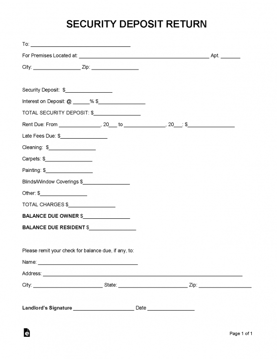 Free Security Deposit Return Letter - Template | Pdf | Word | Rtf within How to Write a Clear Itemized Security Deposit Return Letter