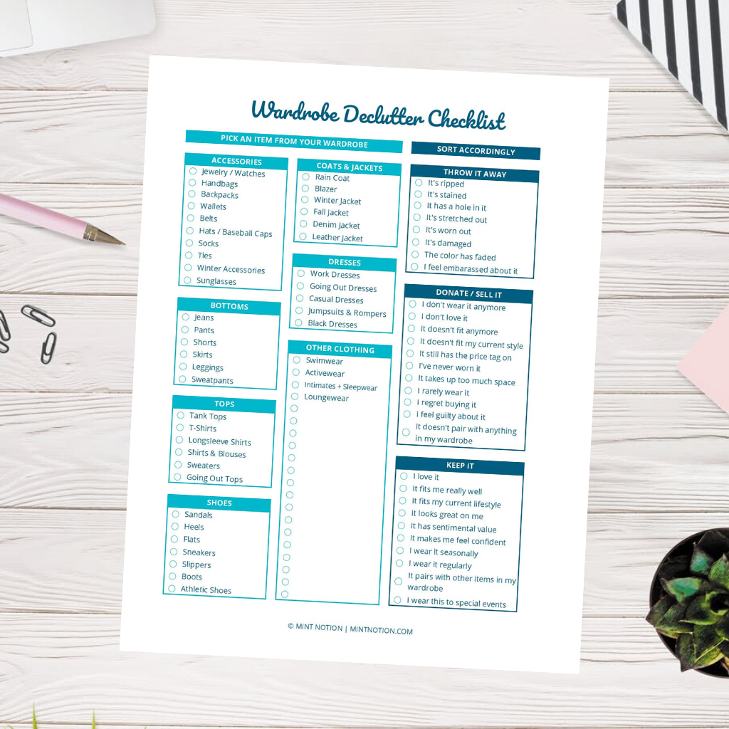 How To Build A Capsule Wardrobe: Step-By-Step Guide - Mint Notion regarding Capsule Wardrobe Declutter Checklist