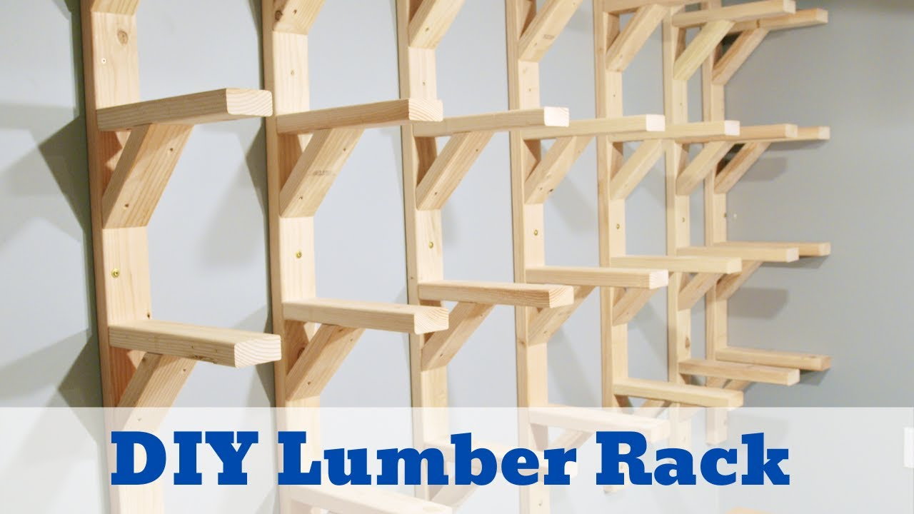 How To Build A Diy Lumber Rack - Free Downloadable Plans Included ... within Simple DIY Plans for a Custom Rack That Holds Up to 100 Pounds