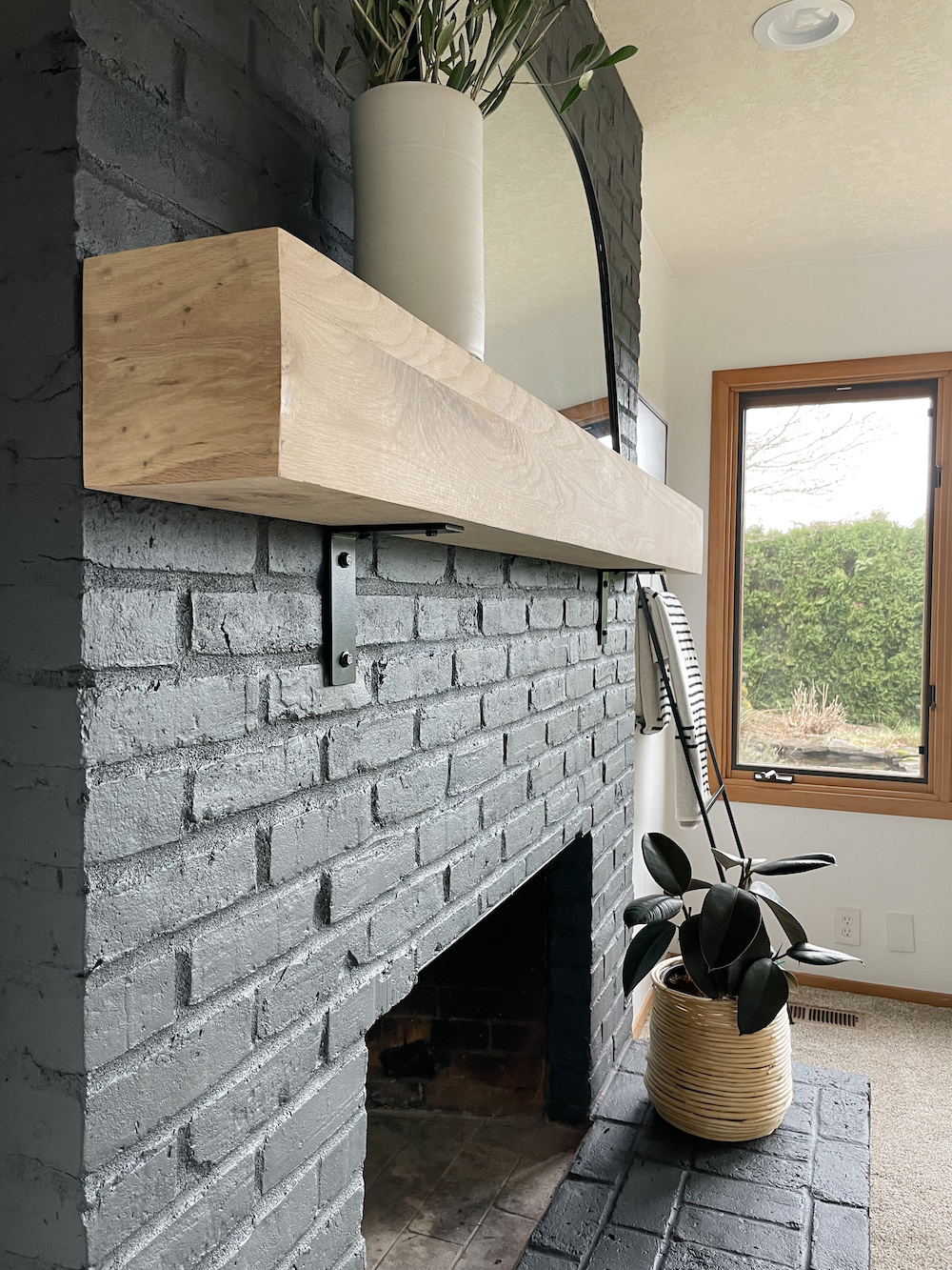How To Install Wood Mantel On Brick Fireplace with Fireplace Mantle Wood Beam