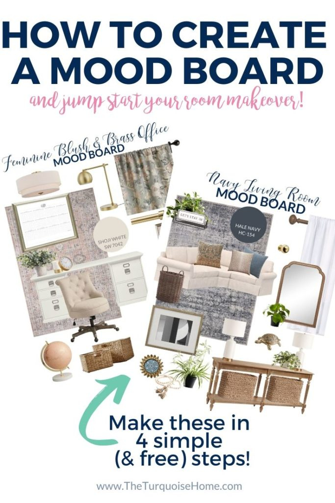 How To Make A Mood Board (In 4 Easy Steps!) With Video - The Turquoise Home pertaining to Create a Cohesive Home Vibe With These Easy Mood Board Steps