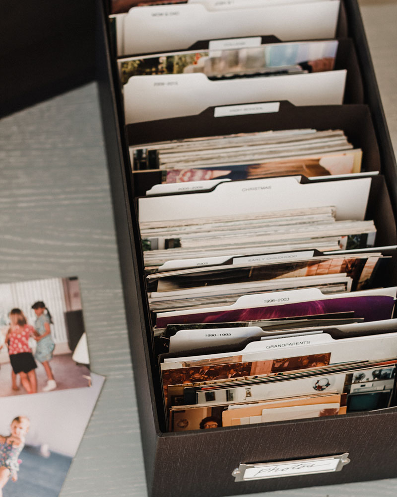 How To Organize & Store Your Printed Photo Collection - Simply Spaced ... in Photo Box Storage Container