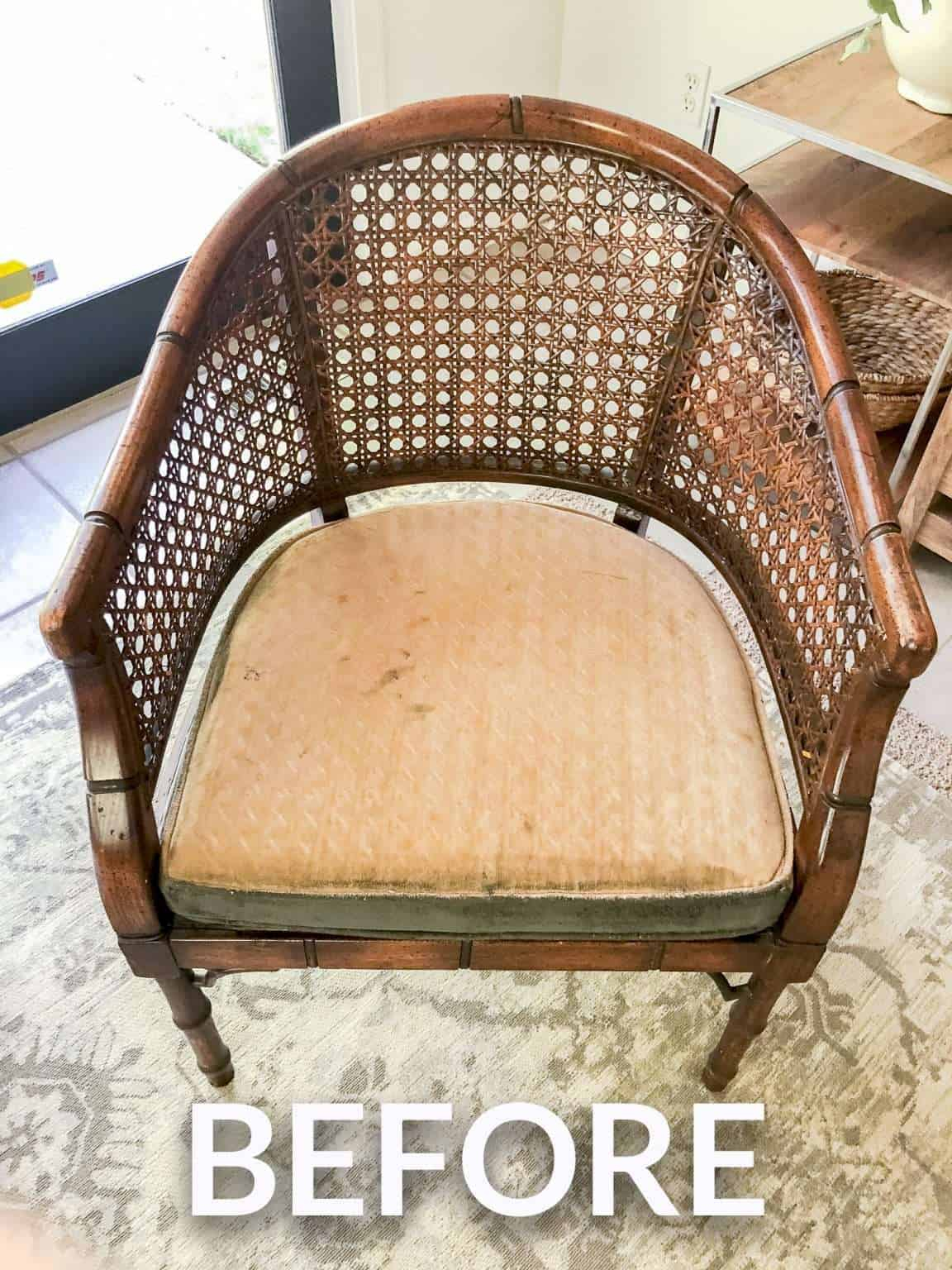 How To Refinish A Cane Armchair - Grace In My Space throughout The Real Cost of Restoring Antique Cane Furniture Today
