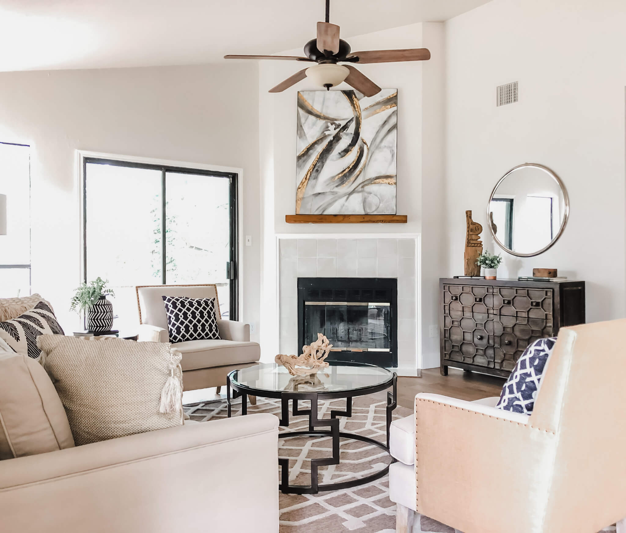How To Stage A Corner Fireplace for Awkward Corner Fireplace Living Room Layout
