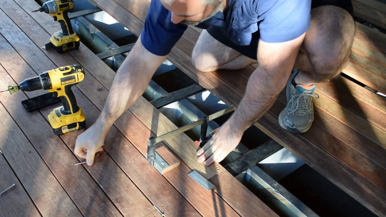 How To Straighten Bent Or Bowed Decking Boards, Hardwood Decking ... regarding Install Deck Boards