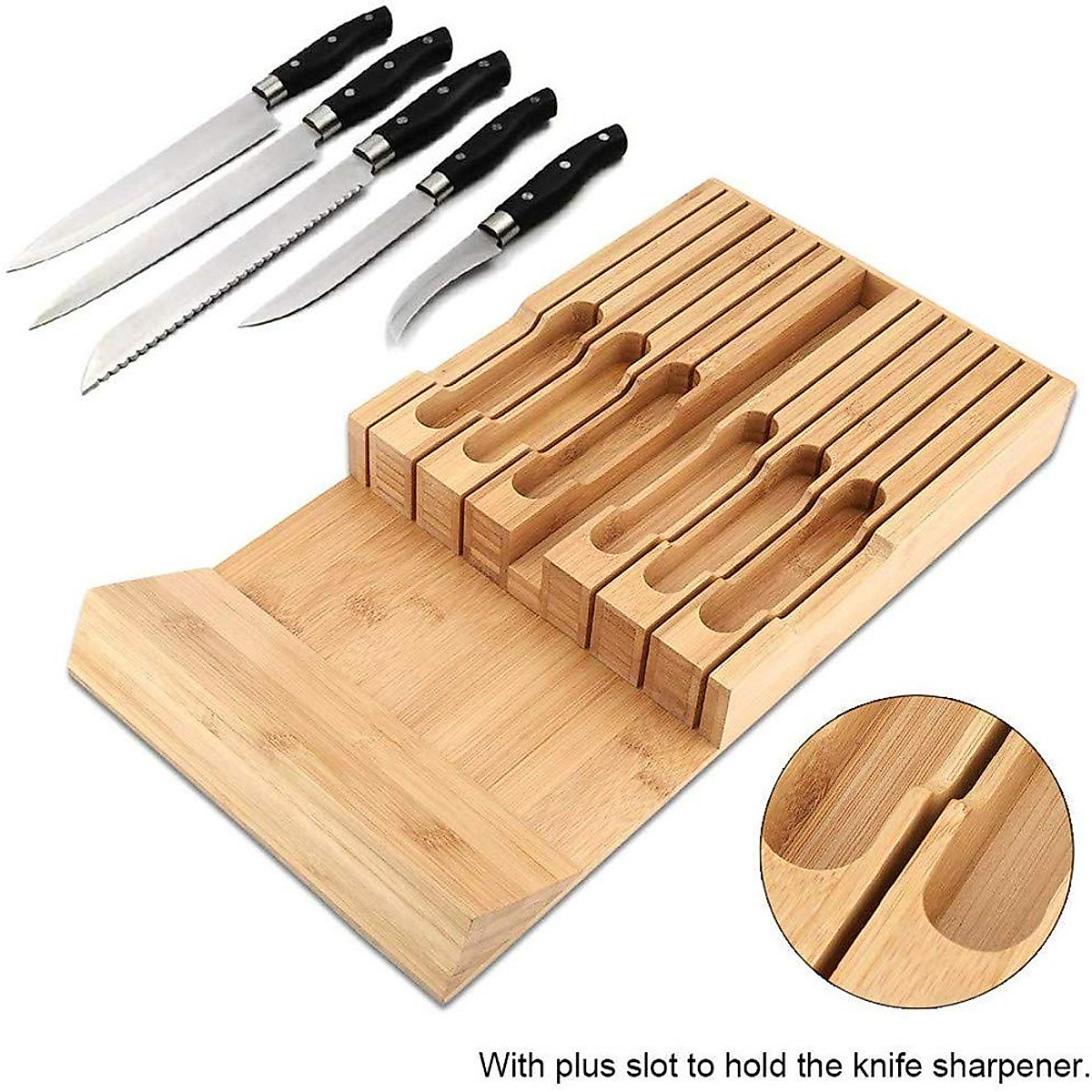 In-Drawer Bamboo Knife Block - Organize Your Kitchen inside Choosing the Right Bamboo or Wood Knife Block for Your Kitchen Drawers