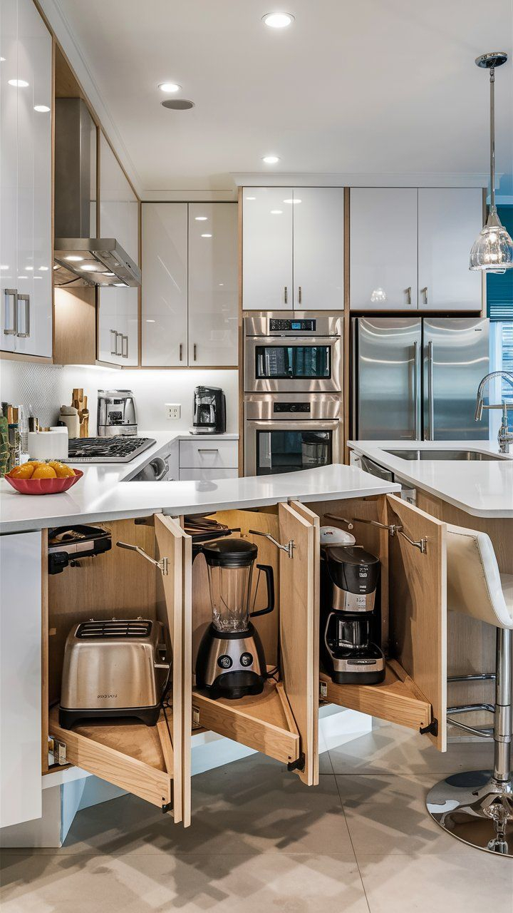 Integrated Appliance Garages: Clutter-Free Countertops In Small ... intended for How Appliance Garages Solve the Countertop Clutter Crisis in 2026