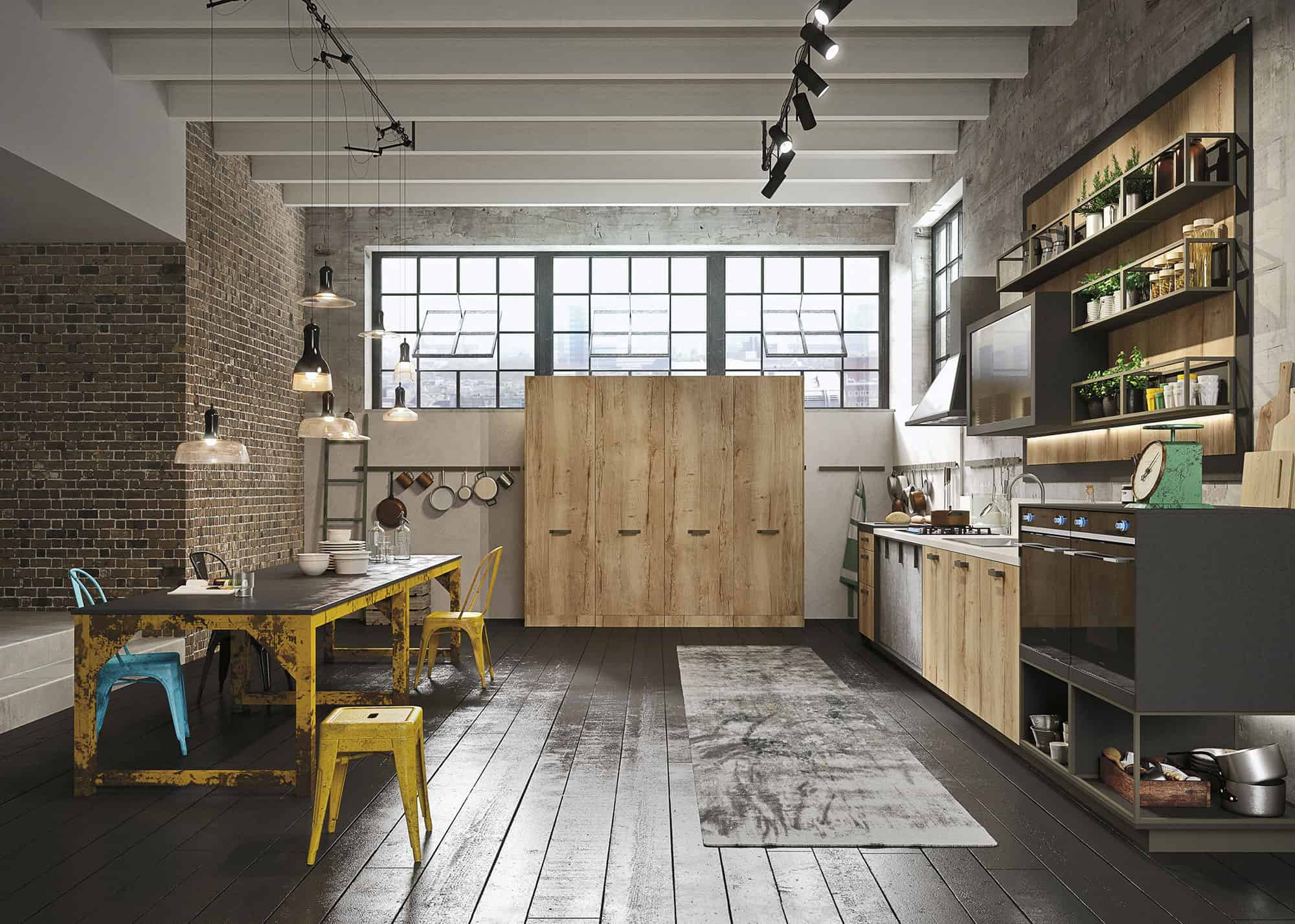 Kitchen Design For Lofts: 3 Urban Ideas From Snaidero throughout Industrial Chic Kitchen Ideas