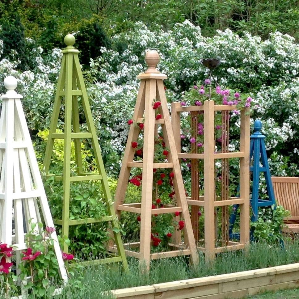 Large Oak Garden Obelisk - Bespoke Sizes Made To Order throughout The Quiet Beauty of Handcrafted Wood Obelisks in Modern Gardens