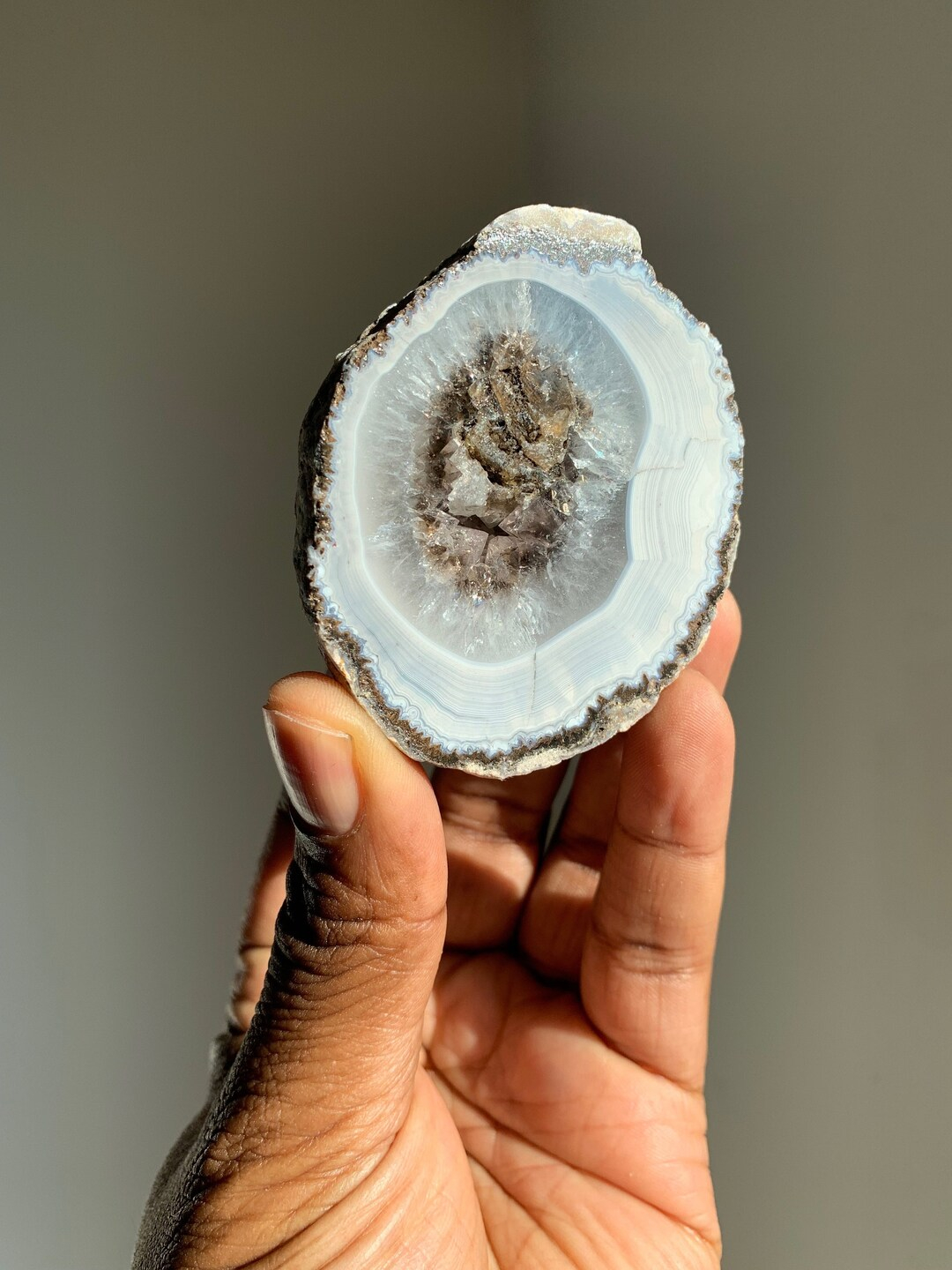 Las Choyas Geodes Polished Half Slice | Coconut Geodes | Trancas Geodes ... within The Quiet Power of Raw Geodes as Modern Interior Focal Points