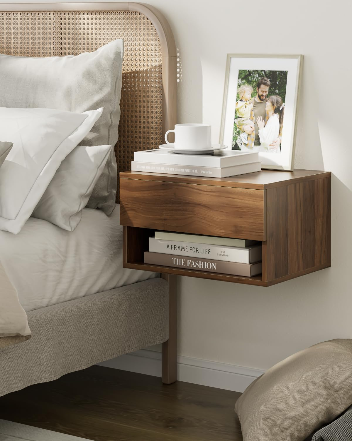 Lighted Floating Shelves Nightstands pertaining to Nightstand Alternative Ideas