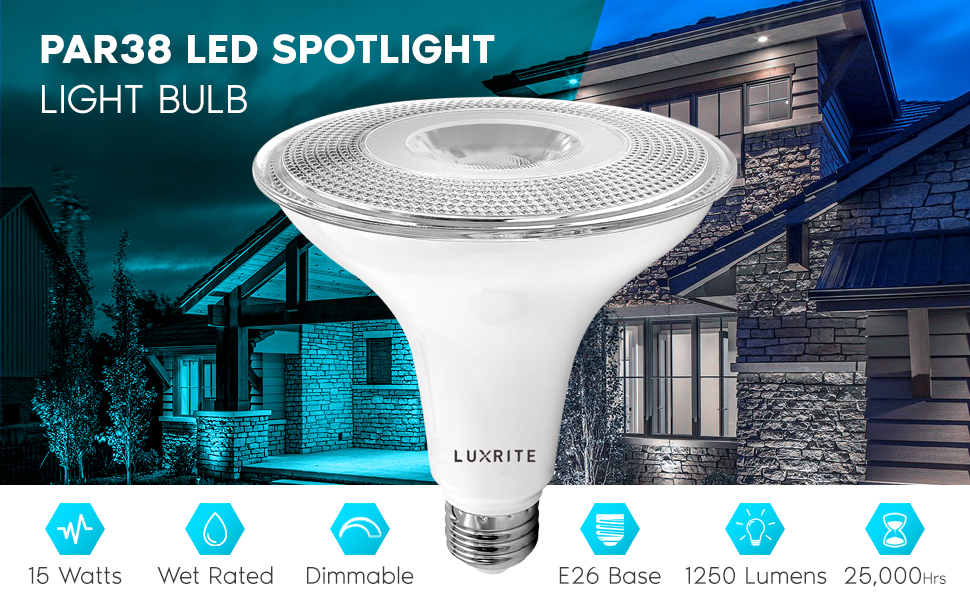 Luxrite 6 Pack Par38 Led Outdoor Flood Light Bulbs, 120W Equivalent ... intended for Why IP65 Rating Matters for Your Outdoor PAR38 LED Bulbs