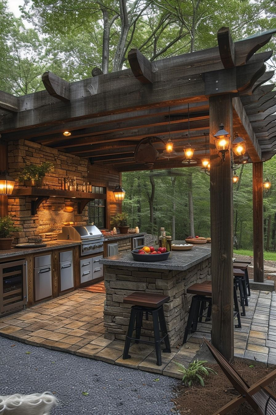 Master Grillmaster Dreams: 81 Outdoor Kitchen Layouts With Prime Grill ... pertaining to Outdoor Kitchen Layout Plan