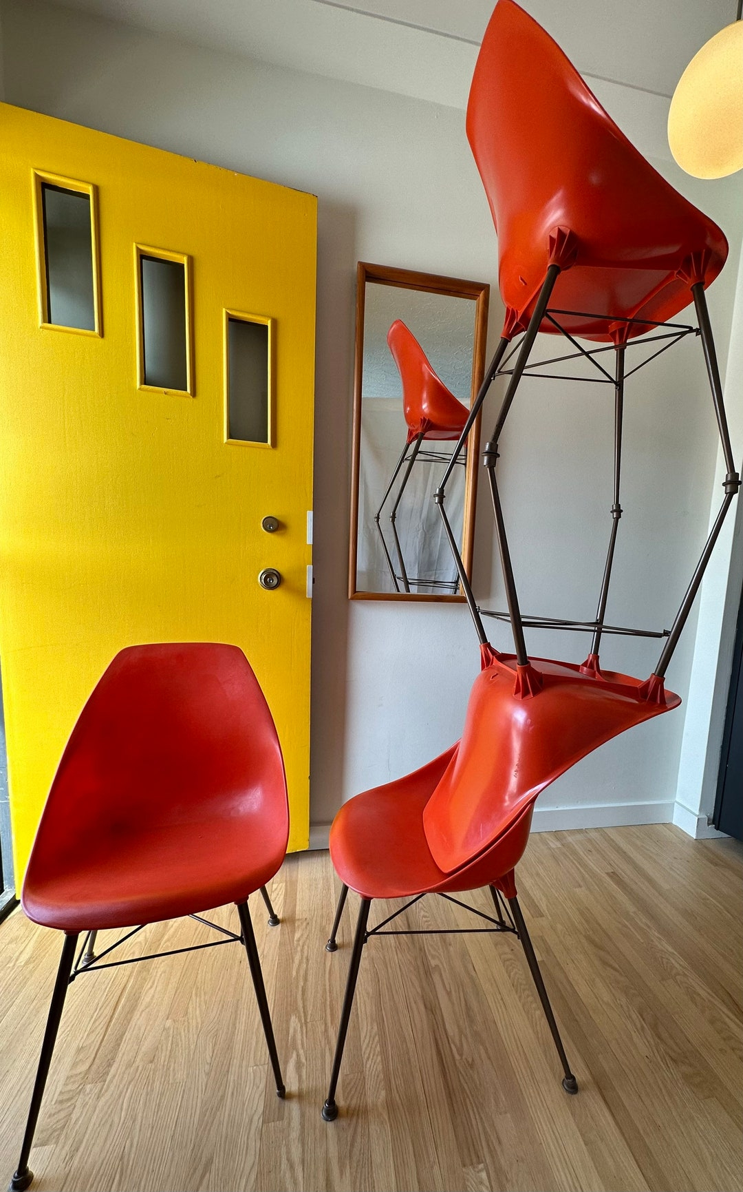 Mid Century Polypropylene Shell Chairs By Sam Avedon For Aladdin ... throughout The Hidden Comfort Secrets of Mid Century Shell Chairs Explained