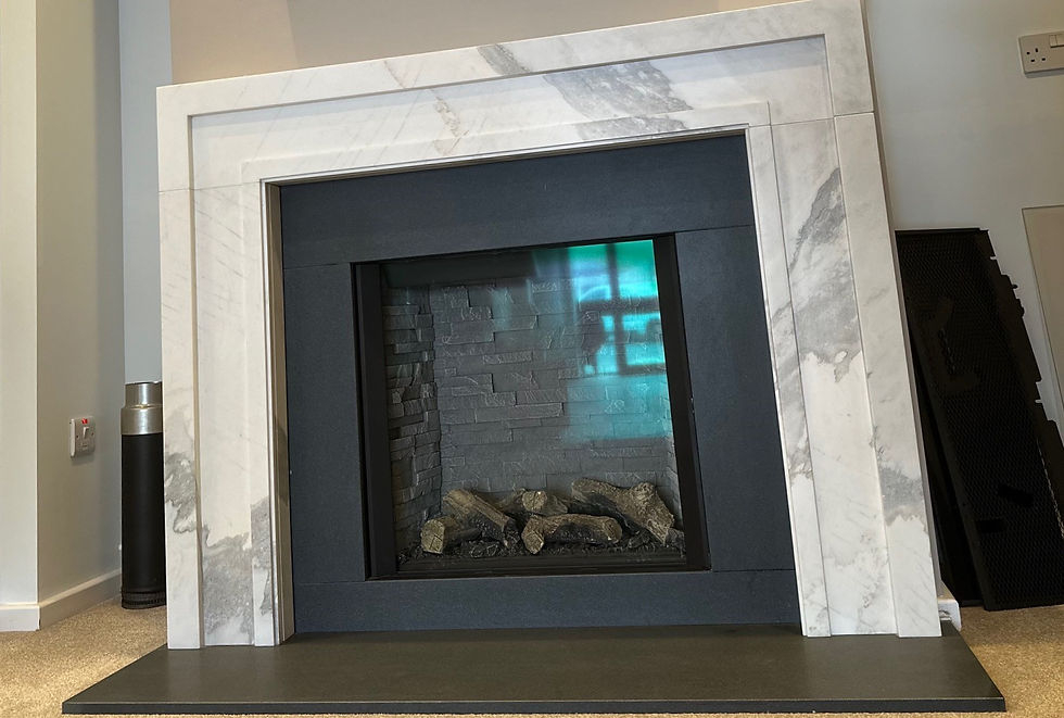 Modern And Stylish Fireplace Design: A Guide To Stone And Marble Surrounds in Transforming Fireplace Surrounds With Mirror Image Marble Patterns