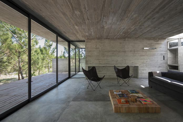 Modern Concrete House In A Forest in Balancing Raw Concrete with Warm Minimalist Touches