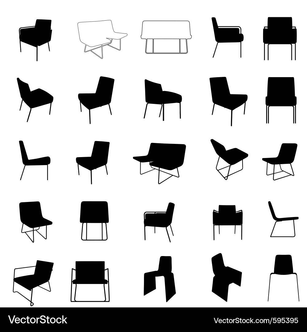 Modern Furniture Silhouette Royalty Free Vector Image pertaining to Acrylic Ghost Chair Decor Ideas