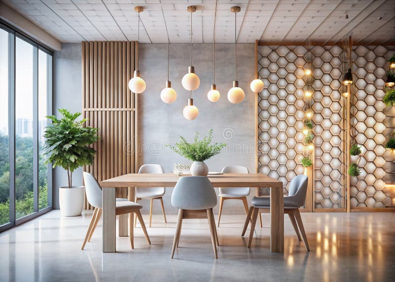 Modern Minimalist Dining Room Design A 3D Render Showcase Of A Concrete ... within Industrial Minimal Interior Style