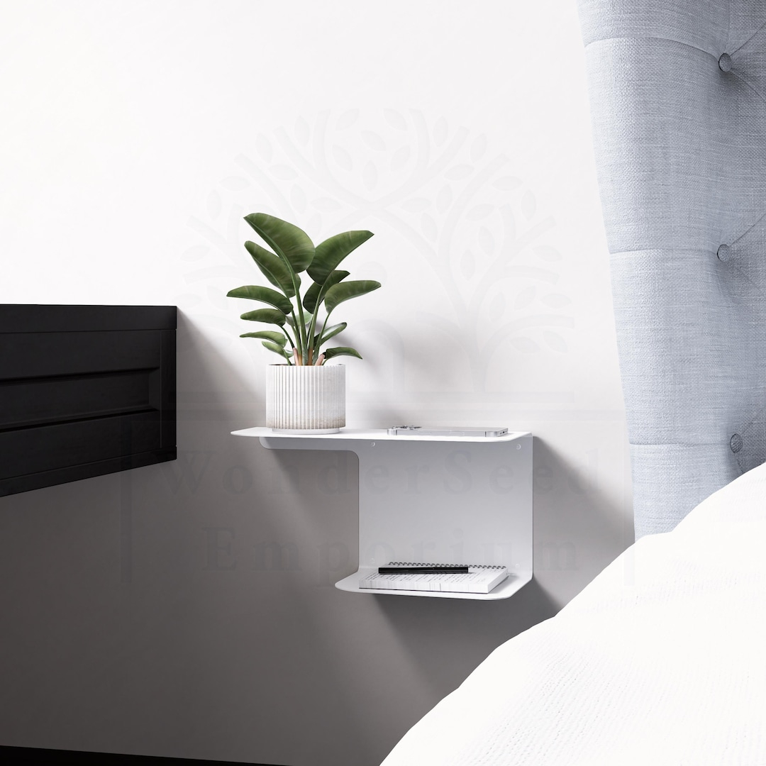 Modern Wall Mounted Bedside Shelf: Minimalist Floating Organizer - Etsy in Floating Nightstand With Drawer