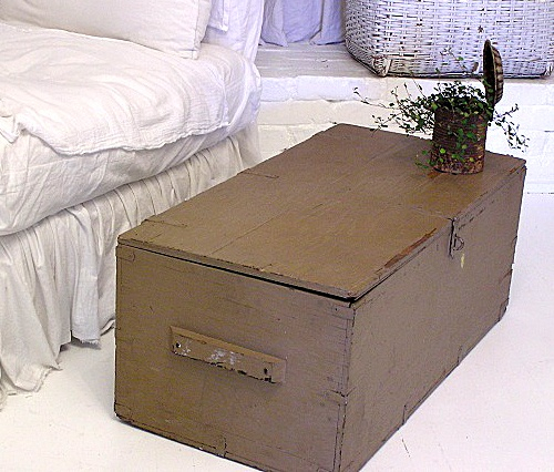 Old Foot Locker I Bought At A Local Yard Sale. I Love The Original ... for Transforming an Old Foot Locker into a Stunning Centerpiece for Your Living Room
