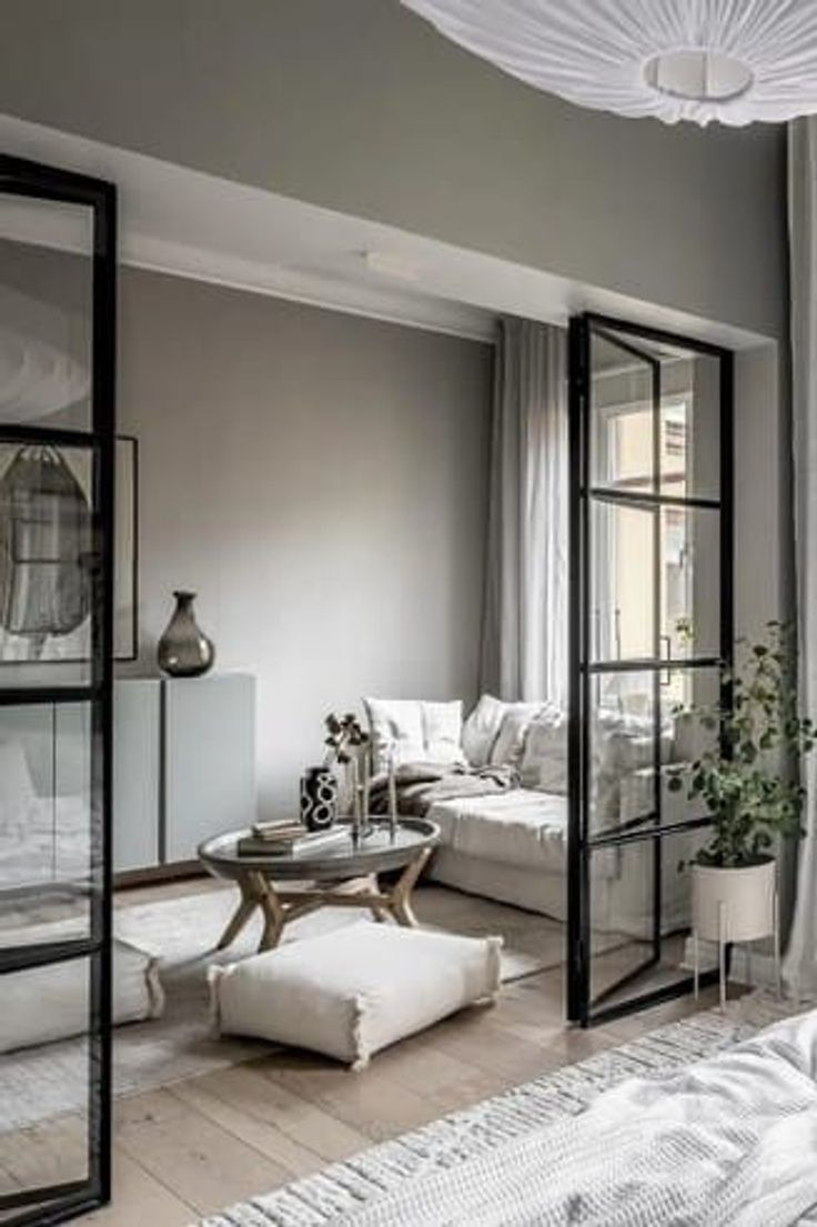 Open-Plan Apartment With A Glass Partition Wall | Glass Partition Wall ... in How Glass Partitions Transform Small Apartments Into Bright Open Spaces in 2026