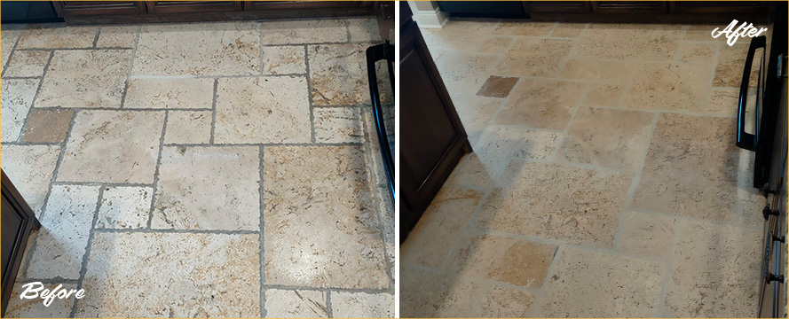Our Experts Performed A Remarkable Stone Cleaning On This Travertine ... inside Five Common Mistakes People Make When Cleaning Their Honed Travertine Stone Floors