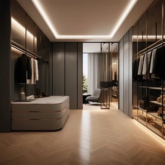 Pa Modern Home Hotel Project Wooden Built In Closets Furniture Design ... with Closet Lighting Automatic Switch