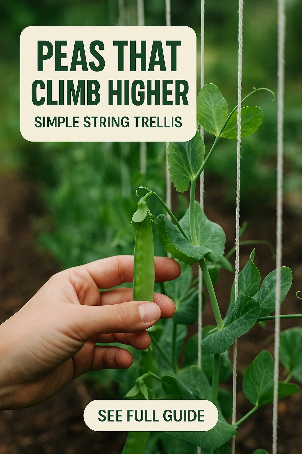 Peas That Climb Higher Simple String Trellis - Start A Garden with Stop the Sag and Start Climbing with These Proven Trellis Tips