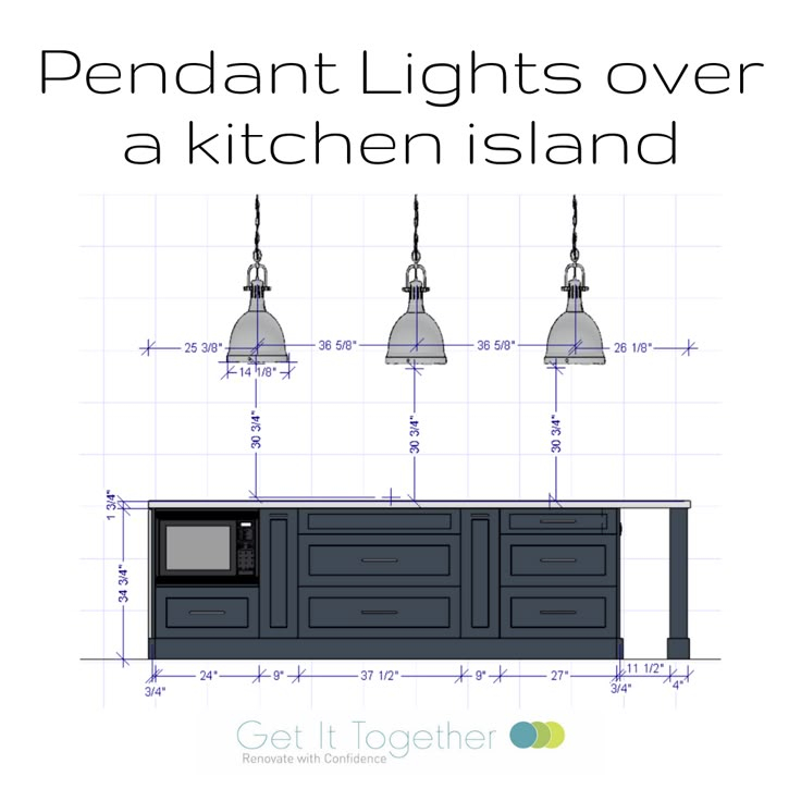 Pendant Lights Over A Kitchen Island within Why Your Island Lights Look Wrong and How to Fix the Spacing Today