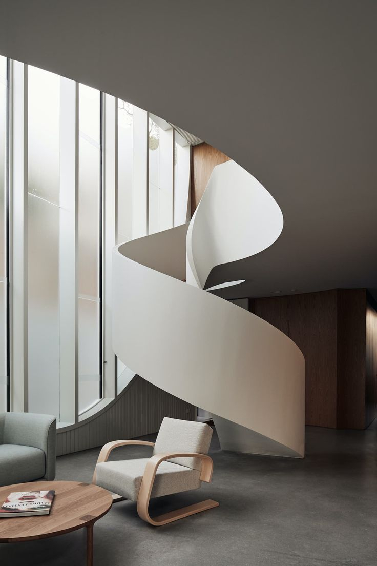 Photo 4 Of 12 In Arches, Curves, And A Spiral Staircase Define This ... with regard to Statement Staircase Design