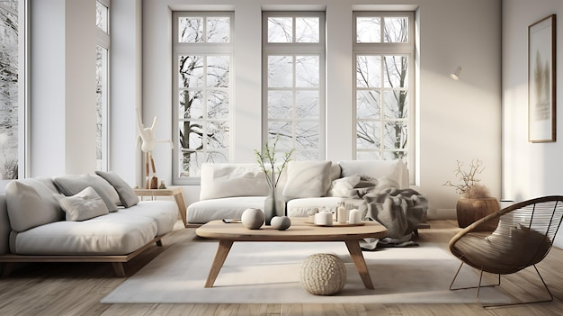 Premium Photo | Cozy Minimalism And Warmth Of A Scandinavian Living Room inside Simple Ways to Bring Warmth to Minimalist Nordic Design