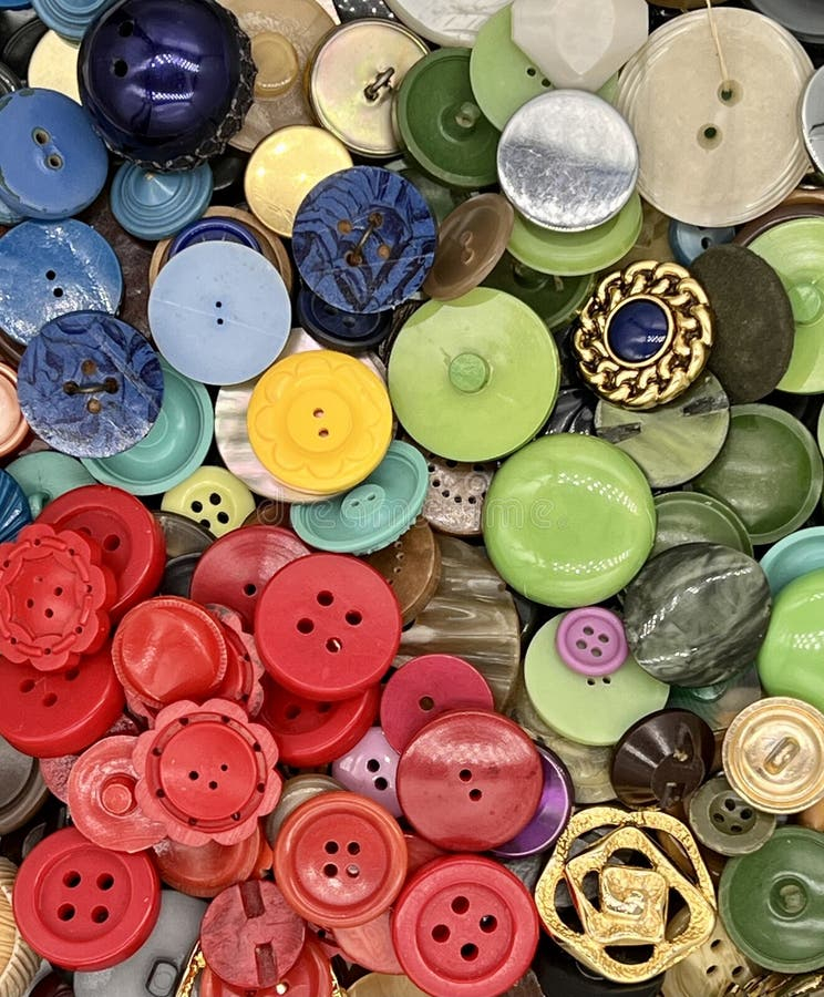Rainbow Of Buttons Of Different Types And Colors. Stock Image - Image ... with The Secret to Organizing Vintage Buttons Without Losing Their Charm