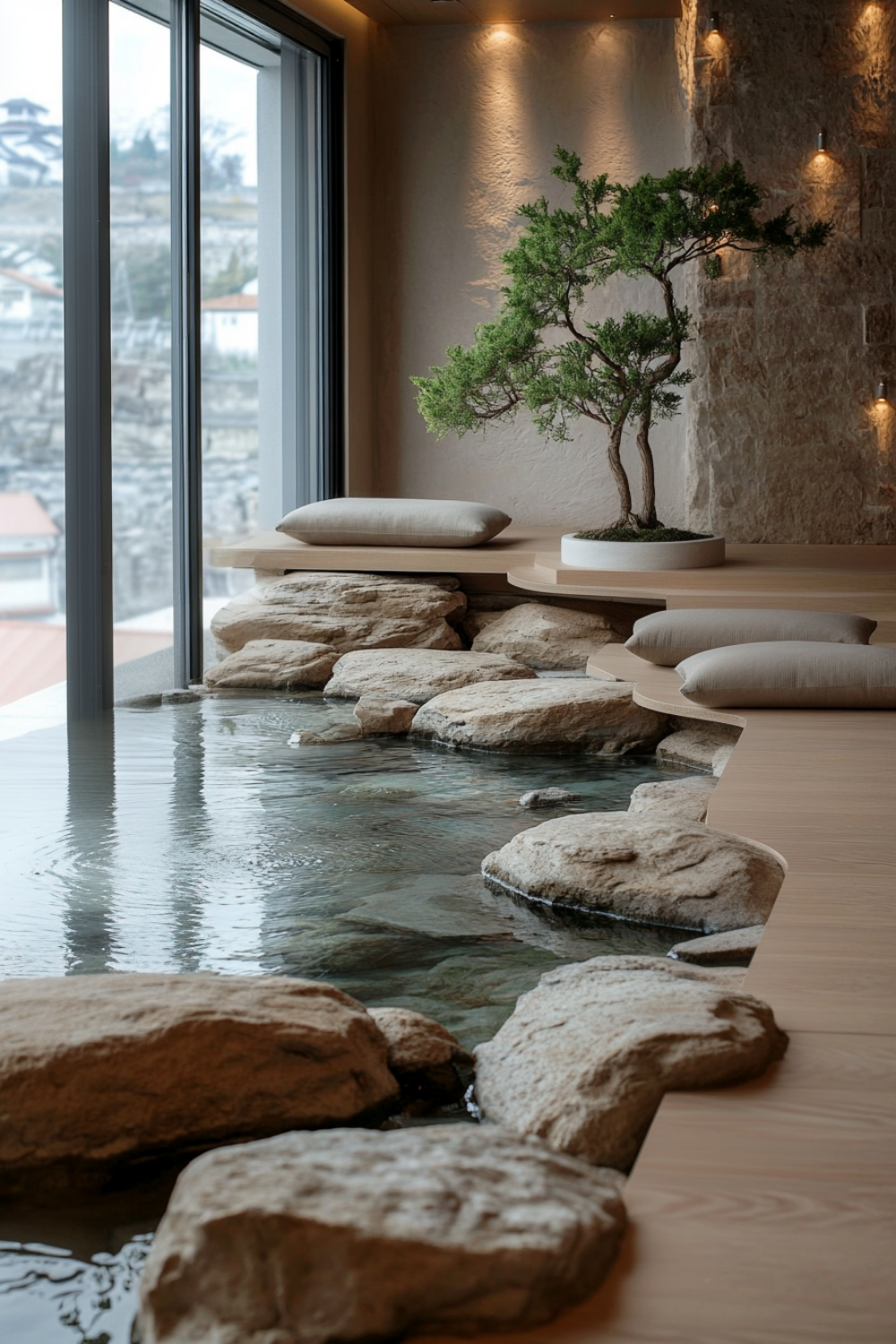 Relaxing Rooms With Indoor Water Features | Indoor Water Features ... inside How to Mask City Noise with the Right Indoor Water Feature Design