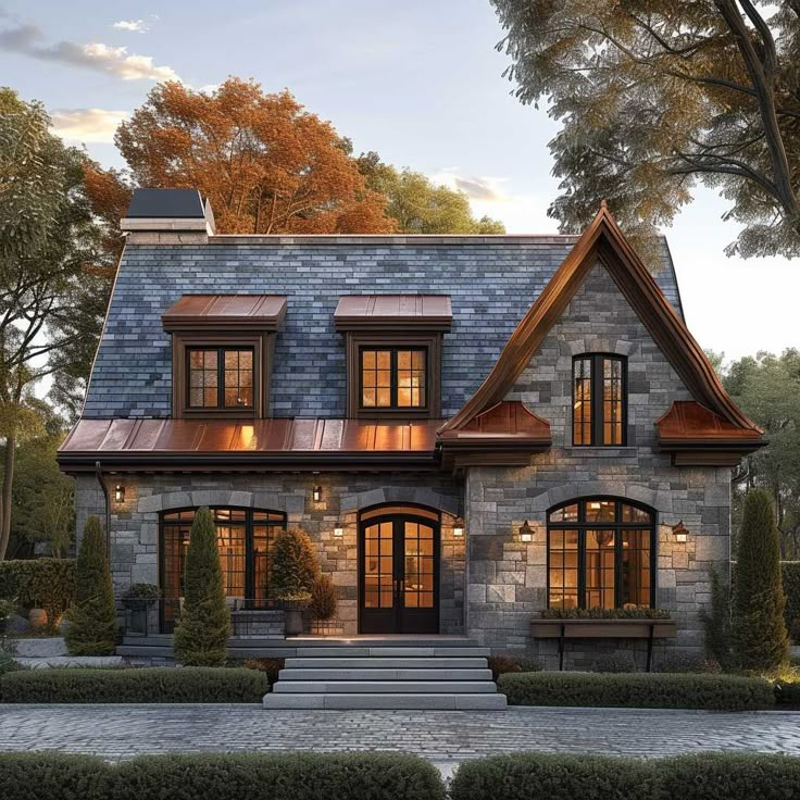 Rustic Copper And Slate Grey For Unique, Textured Home Facades • 333 ... intended for Slate Floor Tile Interior
