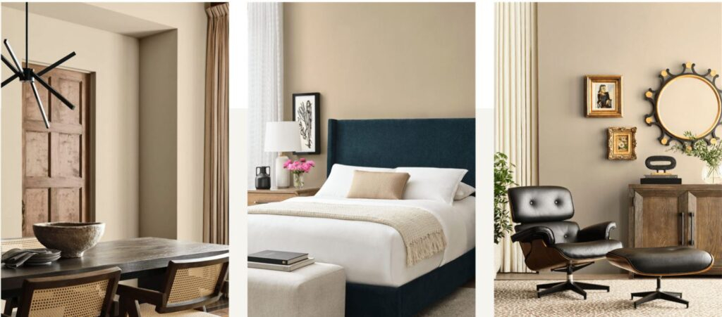 Sherwin Williams Universal Khaki - Paint Color Review | Carla Bast Design for Pairing Universal Khaki with textures for a warm and inviting home