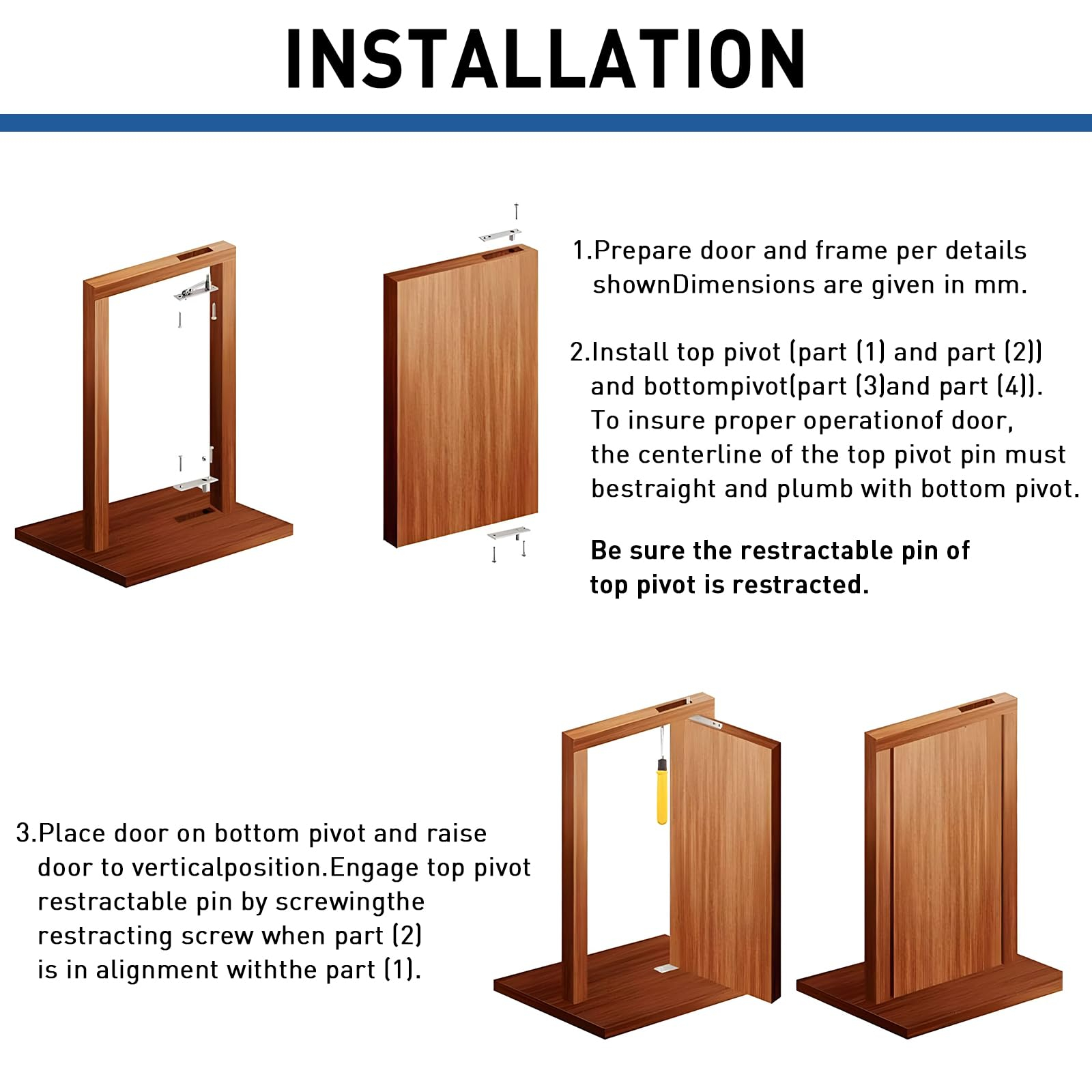 Snapklik.com : Door Pivot Hinges Heavy Duty Hinges For Wood Doors 360 ... inside Pivot Door Interior Design