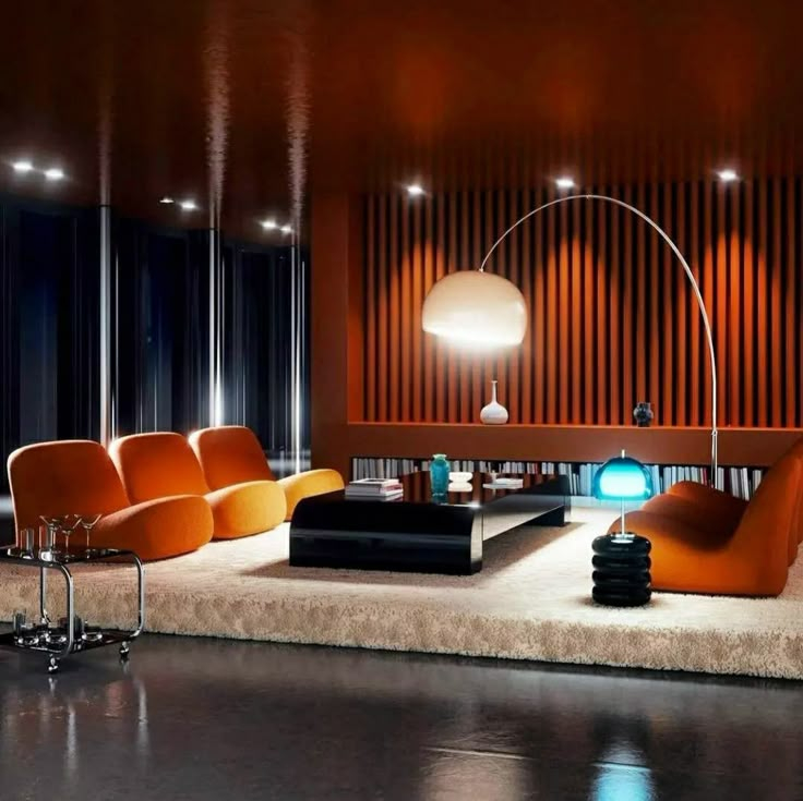 Space Age Lounge | Postmodern Interior Design, Home Design Living Room ... within Retro Futuristic Home Decor