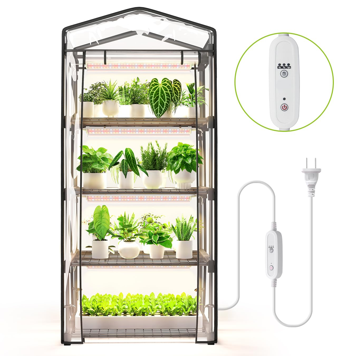 Speeplant Mini Indoor Greenhouse With Grow Light - 4 Tier Outdoor ... inside Indoor Greenhouse Room Design