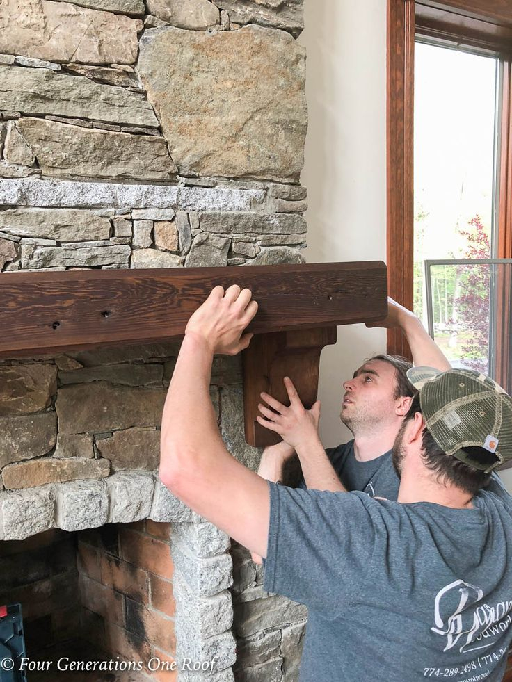 Staining A Yellow Southern Pine Wooden Beam With Rubio Monocoat ... with Fireplace Mantle Wood Beam