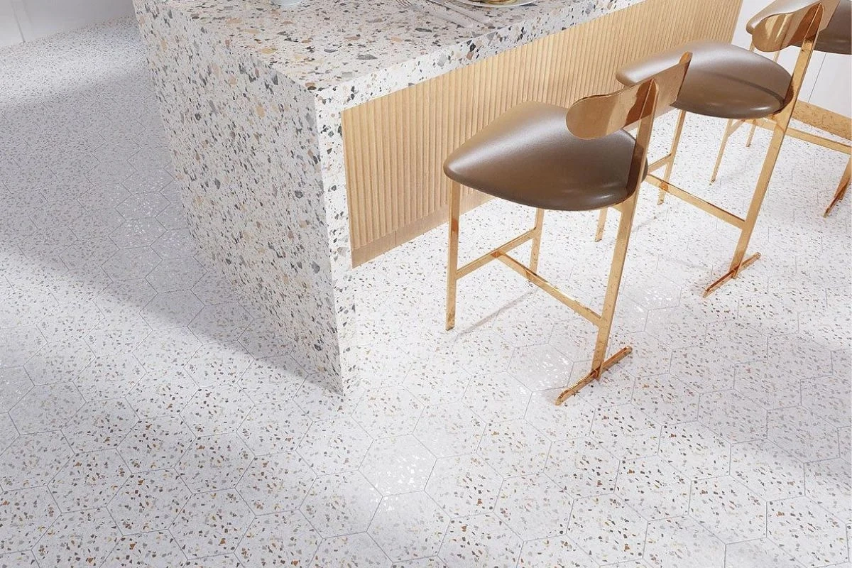 Styling Ideas For White Terrazzo Tiles: Minimalist To Luxurious Designs ... throughout Blending Retro Charm with Modern Minimalism Using Terrazzo Tiles