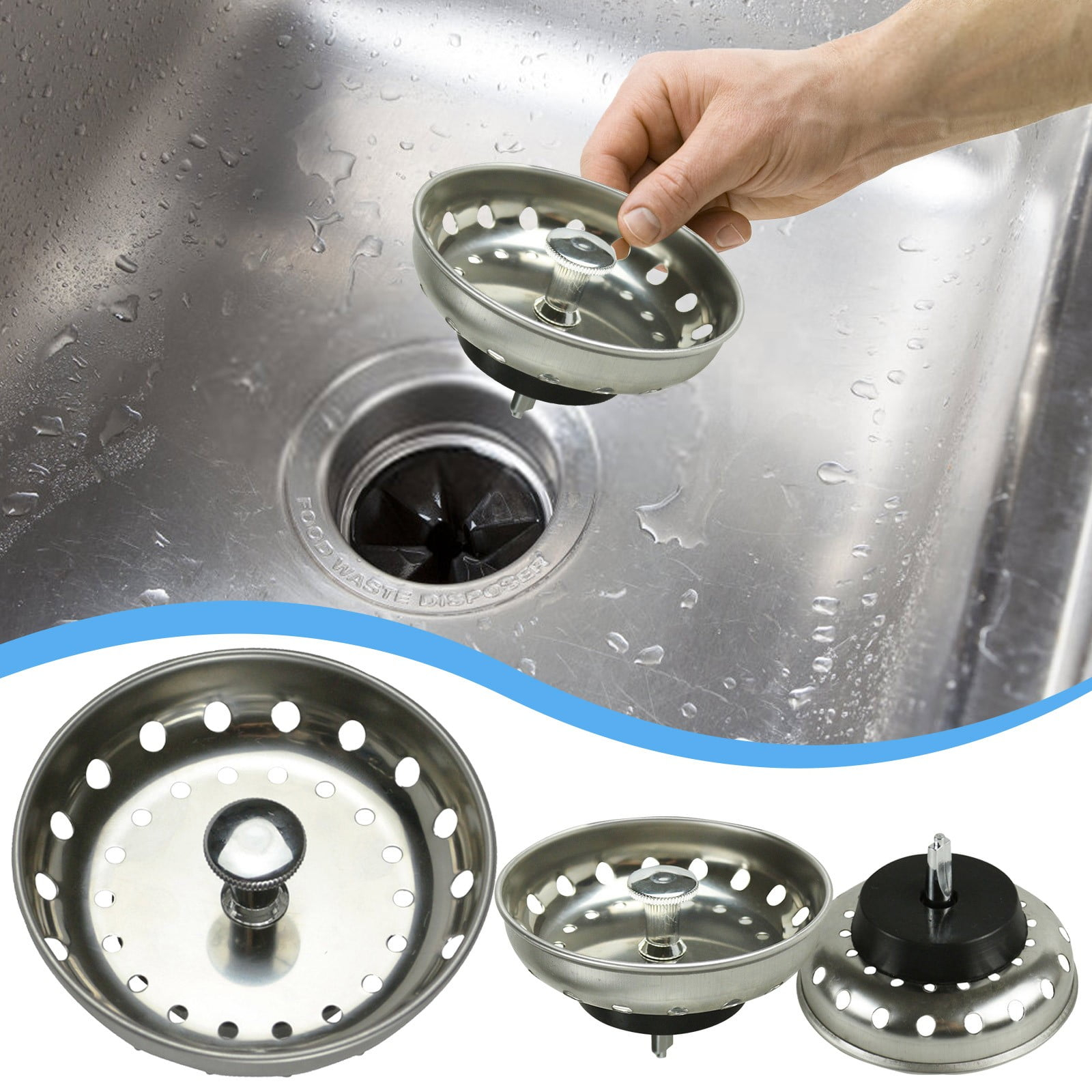 Teissuly Pack Kitchen Sink Strainer Basket Replacement For Standard 3-1 ... intended for Stop the Drip and Save Cash by Replacing Your Sink Strainer Basket Yourself