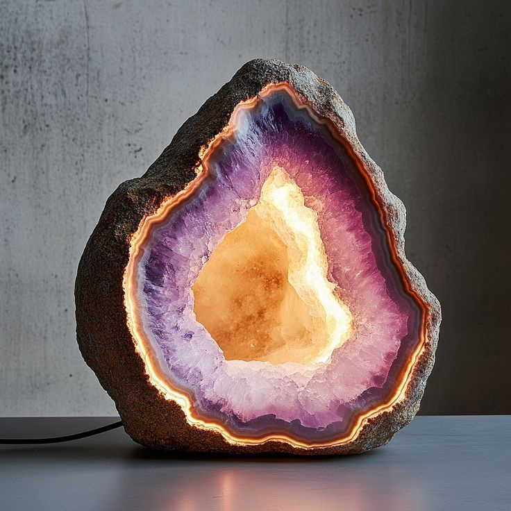 The Geode Lamp Is A Stunning Fusion Of Nature And Light, Inspired By ... intended for The Quiet Power of Raw Geodes as Modern Interior Focal Points
