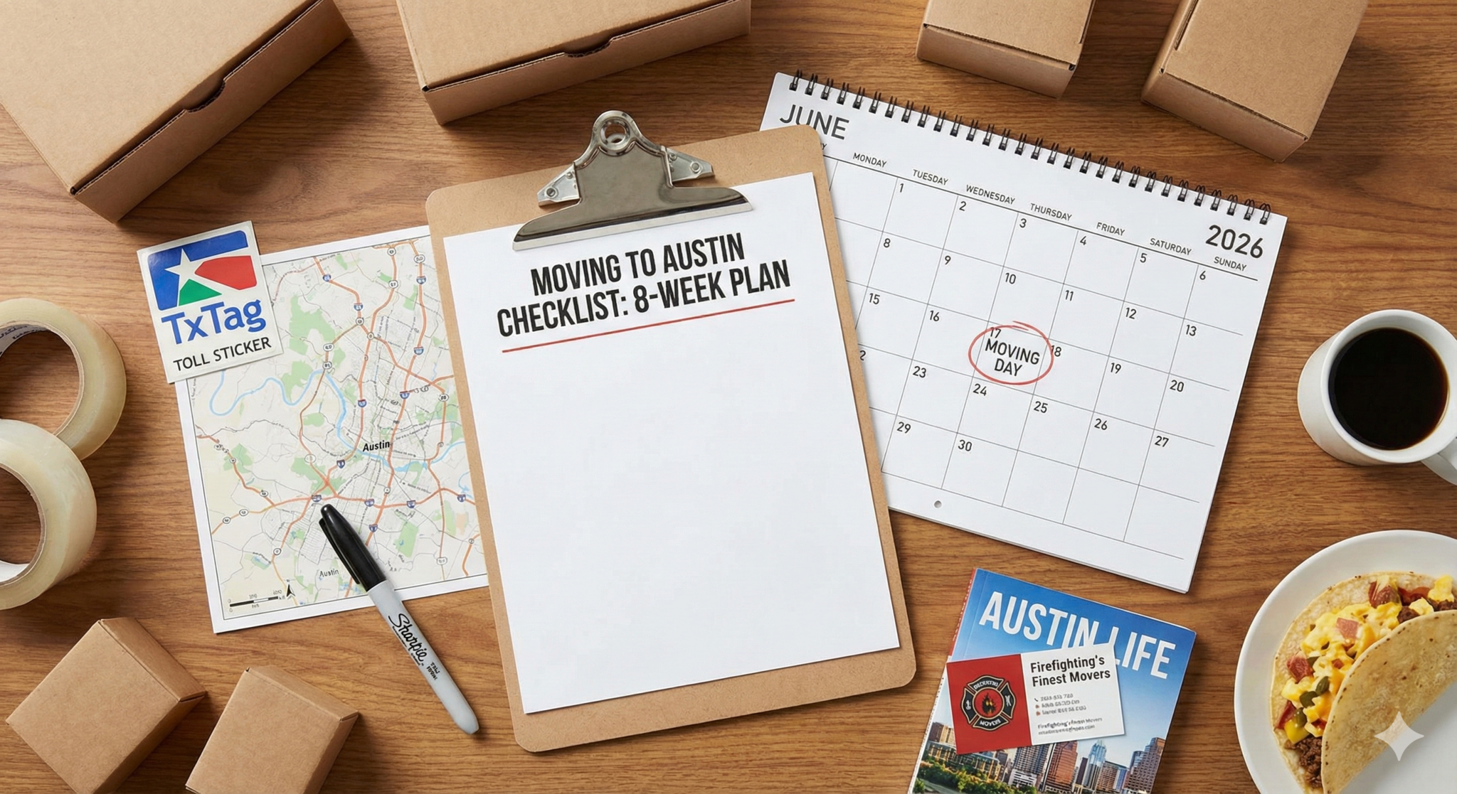 The Ultimate 8-Week Moving To Austin Checklist (2026) - Firefighting's ... throughout The 2026 Moving Checklist That Actually Keeps You Sane