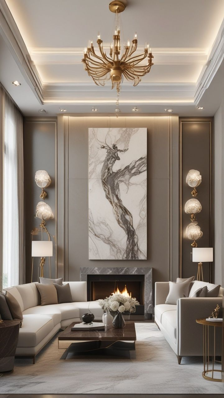 Timeless Elegance: Integrating Rare Materials & Contemporary Art For A ... in Integrating Contemporary Art into Classic Interior Architecture
