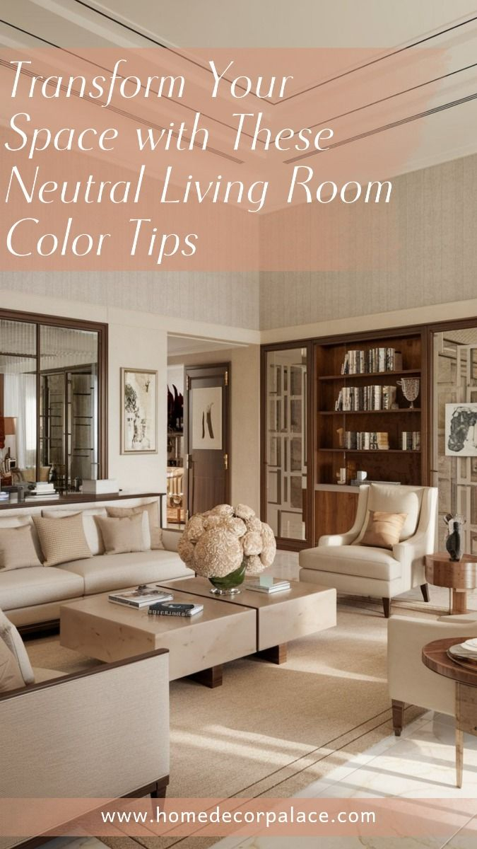 Transform Your Space With These Neutral Living Room Color Tips ... throughout Book Organization By Color