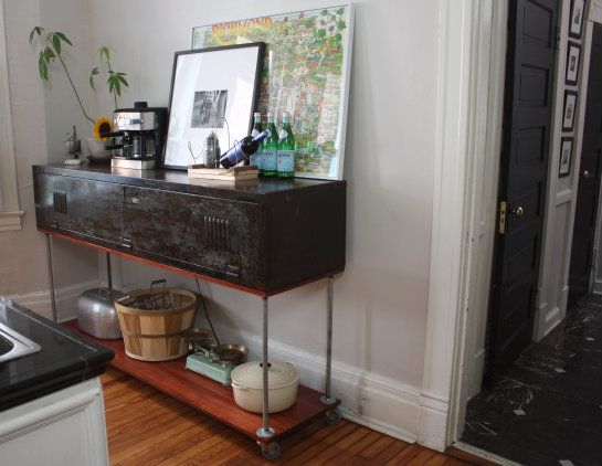 Transforming An Old Army Locker Into A Stylish Kitchen Console Bar pertaining to Trunk Coffee Table Vintage