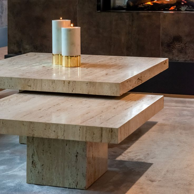 Travertine Coffee Tables (Set Of 2) In 2025 | Travertine Coffee Table ... intended for Styling a travertine coffee table for everyday living in 2026