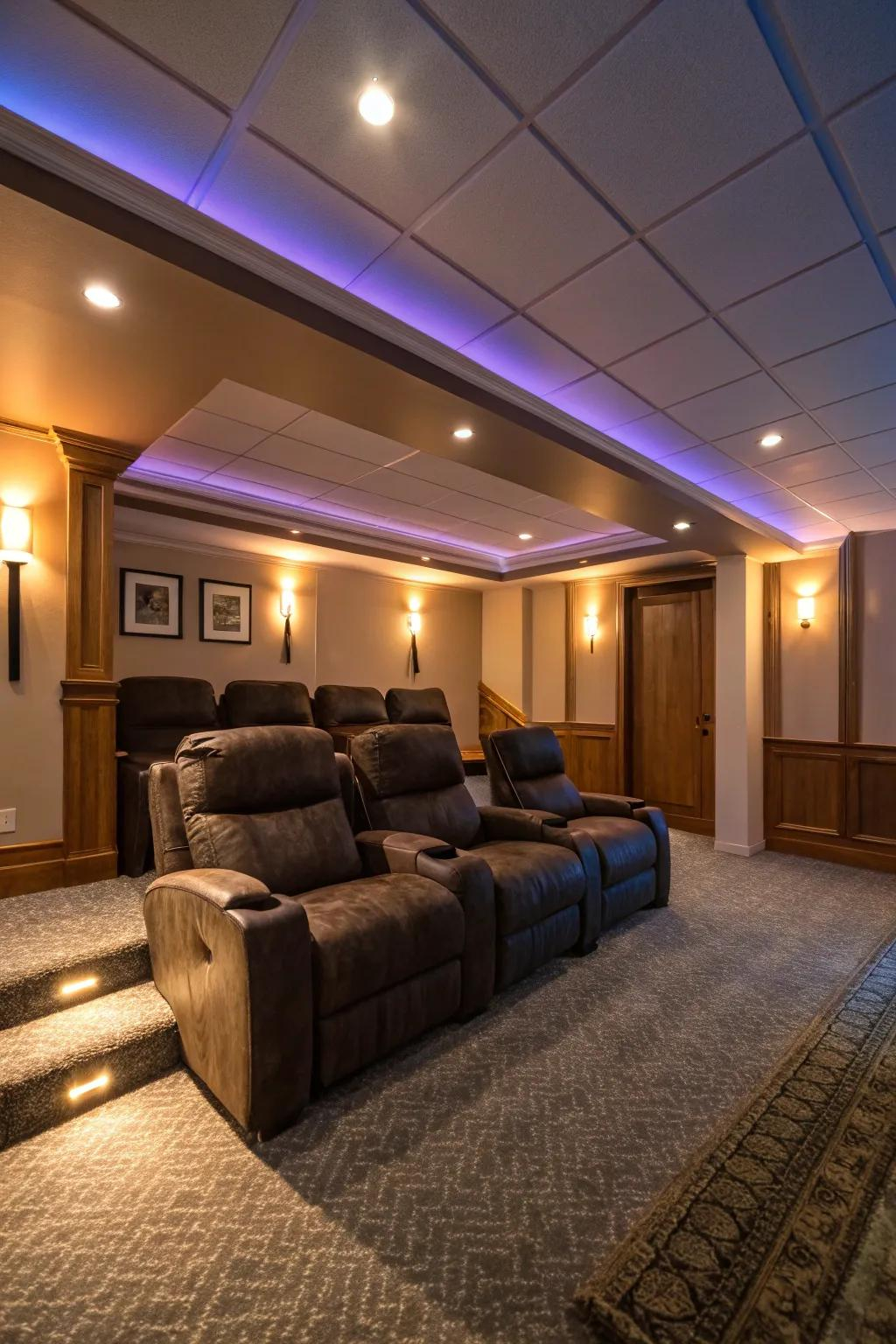 Unique Theater Ideas For Your Basement - Light And Layer within Basement Home Theater Lighting Design