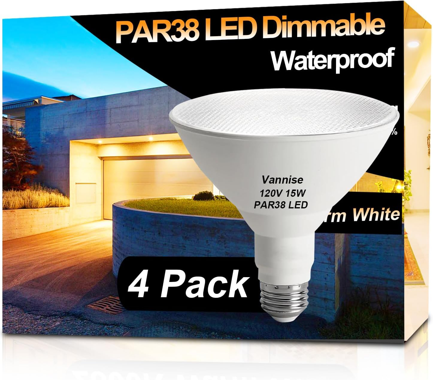 Vannise Par38 Led Flood Light Bulbs High Output 1300Lm 120W Equivalent ... throughout Why IP65 Rating Matters for Your Outdoor PAR38 LED Bulbs